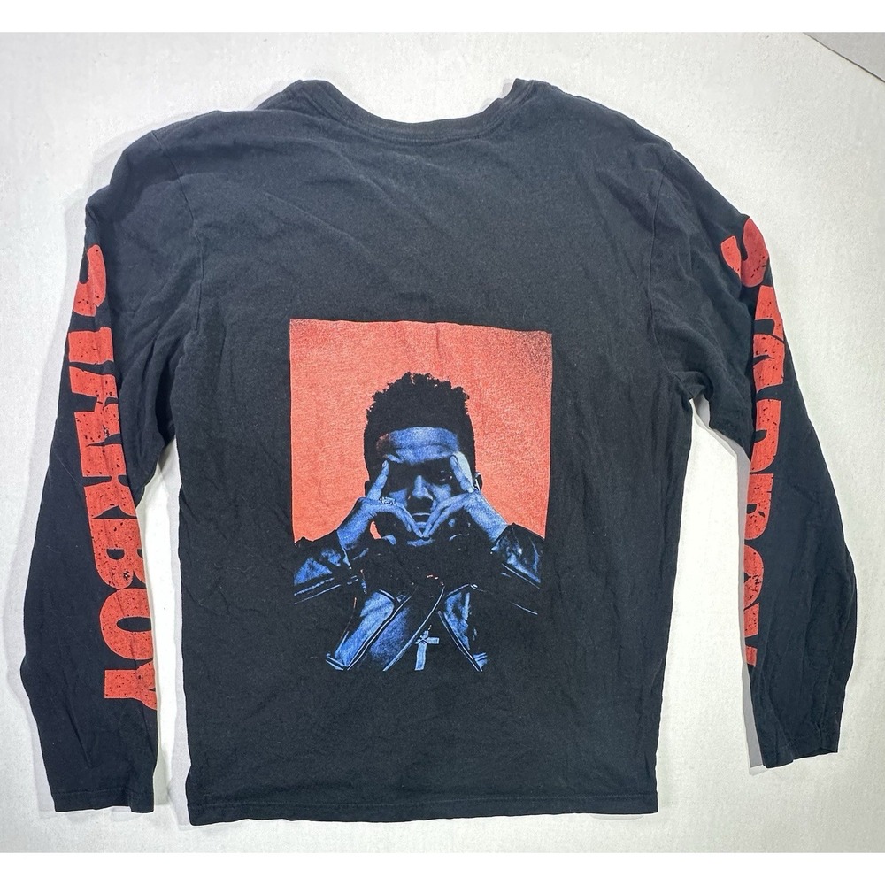 The Weeknd XO Starboy Tour Long Sleeve Shirt Black Red Graphic Size L